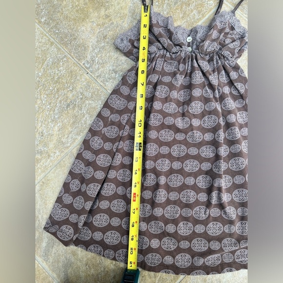 Vintage La Senza Brown Boho Fairycore Earthy Lace Trim Babydoll Top Small - Picture 12 of 12